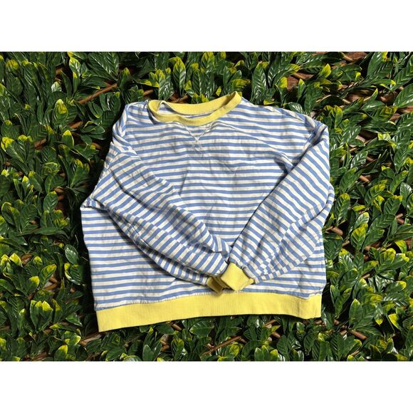 Blue White Striped Preppy Crewneck Size M - Picture 1 of 4